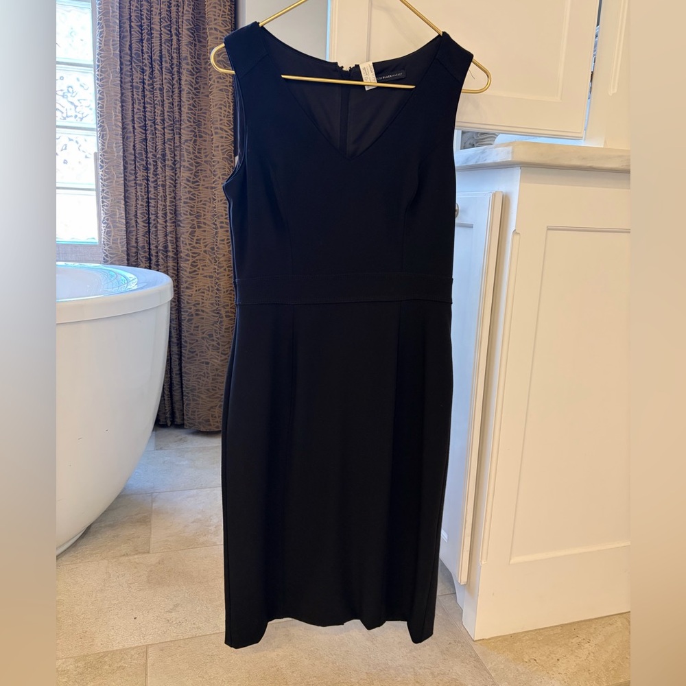 White House Black Market Classic Black Midi Dress